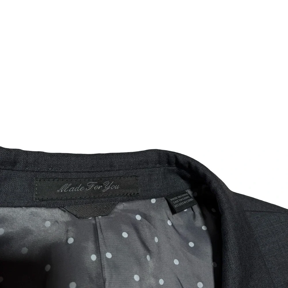 Indochino Men's Custom Blazer Gray 100% Wool‎ (Flat) 24 x 37